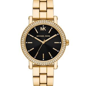 Michael Kors Women's Watch in Gold with Black Dial